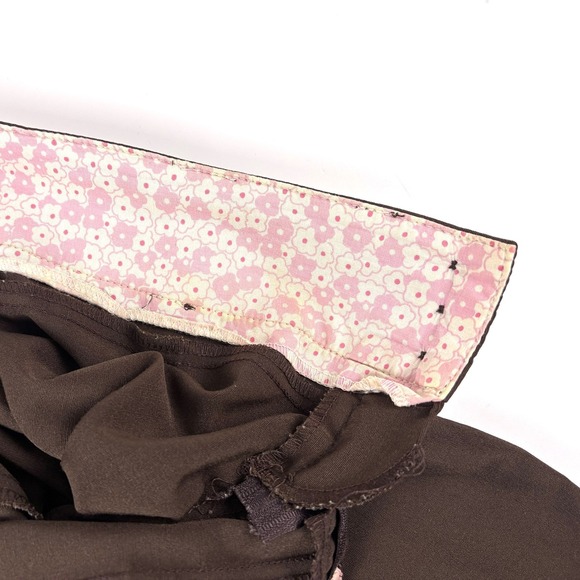 VTG Y2K Low Rise Flare Pants Jrs Sz 9 Brown 3 Button Detail 2" Zipper - Picture 9 of 12